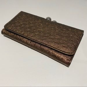 Bronze Ostrich Texture Clutch/Wallet